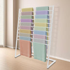10 Tier Metal Scarf Organizer Holder, Freestanding Scarf Rack, Scarf Holder Organizer for Commercial Clothing Retail Store Towel Rack Ties Belt Pants Hanging (White, 47.24 * 15.75 * 57.09in)