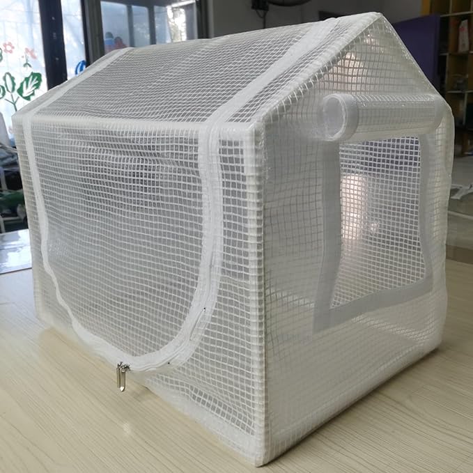 Hexagonal PVC Plant Shelter with Insulated Panels for Winter Gardening Indoor Outdoor Easy Setup & Storage Balcony Gardening Hothouse