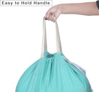Heavy Duty Laundry Bag with Drawstring and Handle, Extra Large Travel Dirty Clothes Bag for Laundromat and Household, Durable Rip-Stop Laundry Hamper Liner, 28 x 40 Inch by SANFERGE, Turquoise