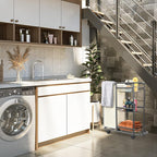 Narrow Laundry Cart with Wheels,3 Baskets and 45L Laundry Bag Metal Rolling Cart for Small Space,Laundry Room Organization and Storage for Bathroom Living Room Apartment Dorm