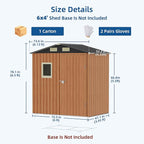 6x4 FT Outdoor Storage Shed, Garden Metal Shed with Lockable Doors & Window, Small Compact Tool Shed for Backyard, Patio & Lawn