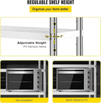 VEVOR Stainless Steel Shelving 60x18.5 Inch 5 Tier Adjustable Shelf Storage Unit Stainless Steel Heavy Duty Shelving for Kitchen Commercial Office Garage Storage 330lb Per Shelf
