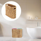 Wicker Toilet Paper Holder Stand Basket, 9 Rolls Toilet Paper Storage Basket Bathroom Organizer with Handles, Water Hyacinth Toilet Paper Organizer for Bathroom Storage
