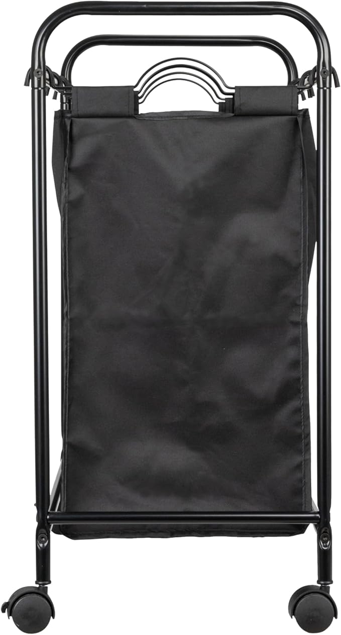 Household Essentials Rolling Triple Laundry Sorter, Black