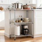450 lbs Wire Storage Shelving 3-Tier Utility Shelving Unit Steel Organizer Wire Rack for Home,Kitchen,Office,Chrome(11.8" D x 17.7" W x 26.4" H)