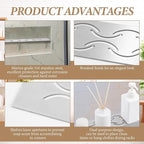 1 Pack Niche Rectangular Shelf for 12 Prefabricated Board Niche Fits 5/32 Grout Line, 4mm Thick, Bathroom Wave Design, Marine Grade Brushed 316 Stainless Steel