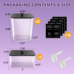 Moforoco 3 Pack Laundry Pods Container, Clear Laundry Room Organization Containers,Large Detergent Powder Storage, Black Wooden Lids & Labels, Acrylic Pods Holder