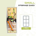 5' x 3' Outdoor Storage Shed, Sturdy Metal Building w/Floor and Lockable Doors for Garden, Backyard, Poolside and Lawn, Brown