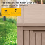 DRATO 200 Gallon Deck Box, Waterproof Resin Large Outdoor Storgae Box for Patio Furniture, Patio Cushions, Gardening Tools, Pool Supplies, Lockable（Gray，200 Gallon）