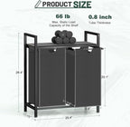 Laundry Hamper, Laundry Sorter with 2 Pull-Out Removable Oxford Fabric Bags Cloth Laundry Basket 2 x 10 Gallons (Grey and Charcoal Black)