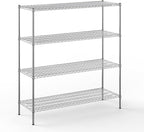 21" Deep x 60" Wide x 64" Height Wire Shelving Kit | 4-Tier | NSF Commercial Storage Rack Unit