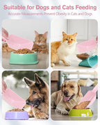 2 Cup Dog Food Scoop(2 Pack), Plastic Pet Food Scoop with Measuring Lines for Accurate Pet Food Portions,Dishwasher Safe (Pink)