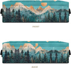 Storage Bins for Organizing Toiletries Foldable Organizer Rectangular Storage Basket for Bathroom Bedroom Office Home Accessories and Decor, Snow Mountain Moon Fir Tree Teal