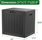 Outdoor Storage Box, Resin Deck Boxes Indoor and outdoor, Waterproof Storage Box Lockable Lid (Black,31 Gallon)