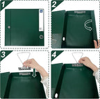 Storage File Boxes A4, 6 Pack Foldable File Box with Clip, 50mm Spine, Plastic Archives Cases with Magnetic Closure, Document File Folder Organizer Storage Filing Box for Office School, Green