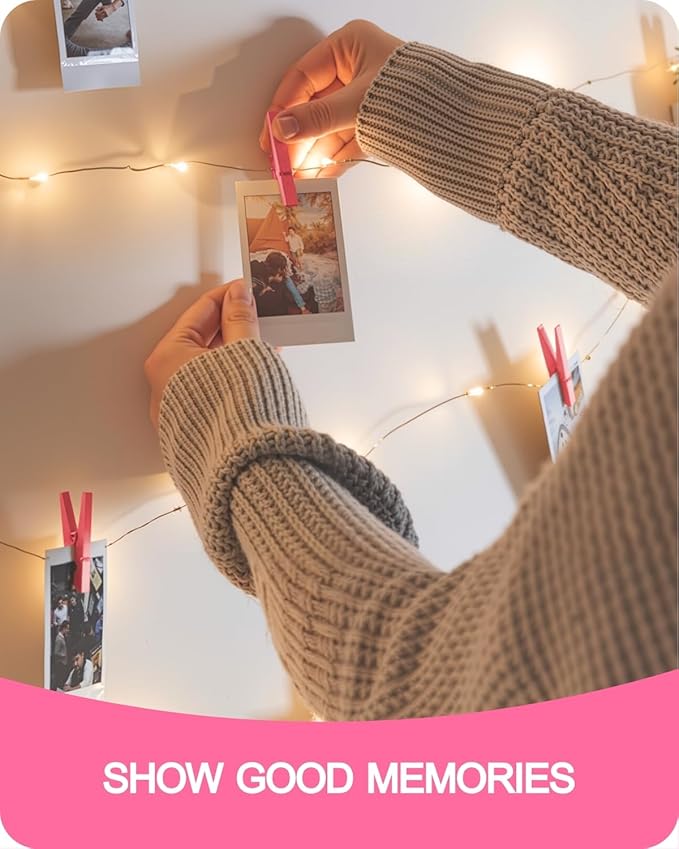 Pink Clothes Pins for Baby Shower 2.9" 50 Pack (Colored Clothespins Cheer Pin for Backpacks Decorations Team Games Decorative Crafts Pegs Photos Pictures Decoration Clip Clothing Hanging Closepins)