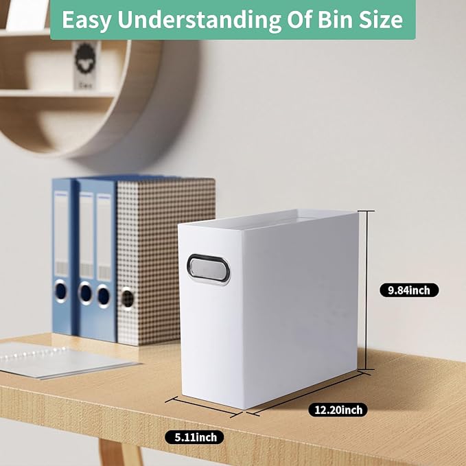 Collapsible File Organizer Box with Handle, Filing Organizer for Home or Office, Small Portable File Box(1 Pack, White)
