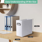Collapsible File Organizer Box with Handle,12.20x5.11x9.84Inches, Filing Organizer for Home or Office, Small Portable File Box(6 Packs, White)