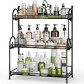 EKNITEY Bathroom Counter Organizer - 3 Tier Spice Rack Organizer Skincare Countertop Organizers for Bathroom Kitchen Bedroom Black (No Assembly)
