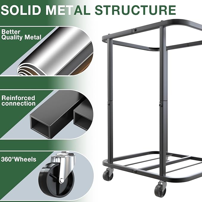 40 Gal(150L) High Grade Large Laundry Basket with Wheels, Rolling Laundry Hamper, Laundry Cart with Metal Frame and Removable Bag Design, Suitable for Laundry Room, Bedroom