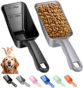 2-Pack Dog Food Scoop 1 Cup, Plastic Pet Food Measuring Scoop With Measuring Lines (1/2 & 1 Cup Markings) for Dogs, Cats, Fish, Bird（Black and Grey)