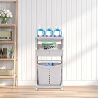 Laundry Basket Hampers,3-Layer Stackable Laundry Basket System Rolling Storage Cart, Vertical Laundry Sorter with Wheel for Kitchen Shelf,Fruit Stand,Clothes Basket (WHite)