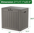 Outdoor Storage Box, Resin Deck Boxes Indoor and outdoor, Waterproof Storage Box Lockable Lid (Grey,35 Gallon-2Pack)
