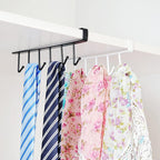 1 Pack Hanging Hooks Rack Under Cupboard Cabinet Cup Holder 6 Hooks Drilling Free Coffee Mug Holder Kitchen Utensil Storage Organizer Hook Rack (White)