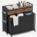 Laundry Hamper Laundry Basket: Rolling Laundry Basket Organizer with Wheels - Laundry Hamper 3 Section with Shelf Drawers Oxford Laundry Bags - Laundry Sorter for Laundry Room Bathroom Bedroom