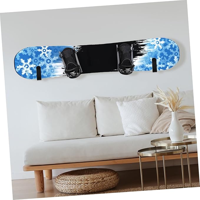 1 Set Sleek Ski Wall Rack and Coat Hooks Wall Mounted Skateboard Hook Space Saving Design for Easy Installation Any Surface for Organizing Snowboards and Skate Decks