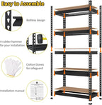Heavy Duty Garage Storage Shelves, 5-Tier Metal Adjustable Shelving Unit with 2500 LBS Capacity, 35" l x 18" w x 72" h Storage Shelving for Kitchen Pantry Basement Bathroom Laundry