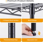 Homeiju 4 Tier Shelving Unit,Heavy-Duty Height Adjustable Storage Rack 1300 LBS Capacity with Adjustable Feet ,Metal Storage Shelves Wire Shelf for Kitchen Garage Laundry ,13.77"D x 35.43"W x 54.33"H