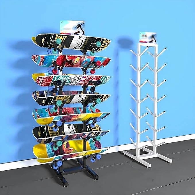 Heavy Duty Metal Ski Storage Rack, Home Gym Organize Holder,Floor Display Stand for Garage/Shop,N