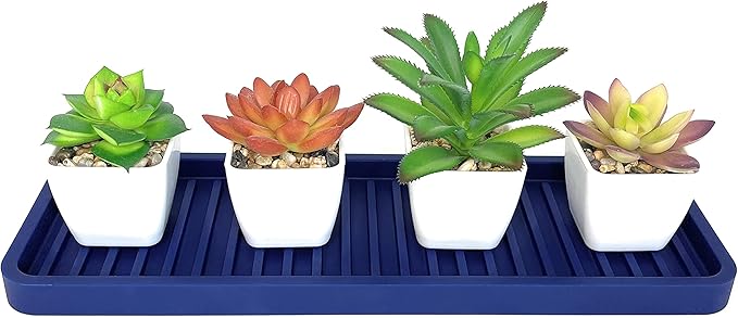 Happitasa Silicone Kitchen Sink Organizer Tray, Sponge Holder and Countertop Protector | Bathroom and Kitchen Soap Dish and Dispenser Tray (Mocha, 12"x4", 9.2 Ounces)