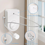Danpoo Retractable Clothesline for RV, Laundry Room & Outdoor Yard - Heavy Duty Anti-Sag Wall Mounted Clothes Drying Line with Stainless Steel Rope