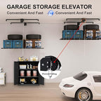 4x8 FT Overhead Garage Storage Rack for Ceilings, Heavy-Duty Metal Adjustable Ceiling Storage Racks with Safety Lock, 270LBS Mounted Rack, All-Steel Garage Organizer (4x8 FT)