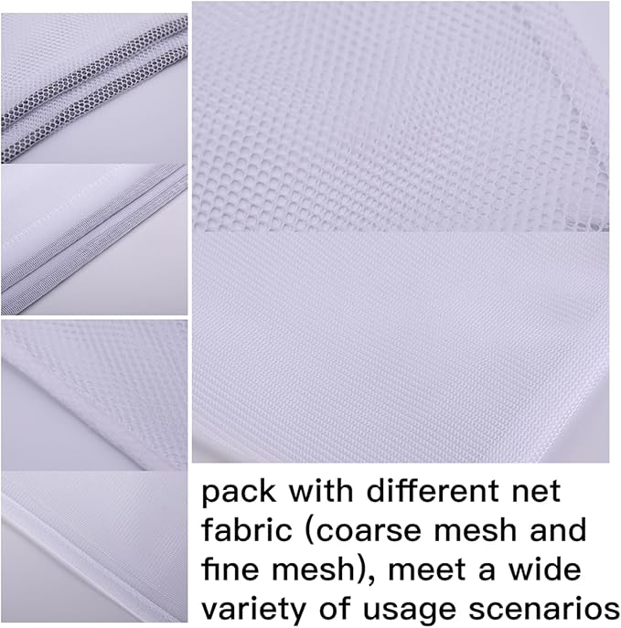 Kimmama XL Large Mesh Laundry, Heavy Duty Big Hole Coarse Mesh Bag with Drawstring Strap,24 x 36" White Travel Storage Bag for Clothes,Camping,Laundromat,Dorm,College,Carrying