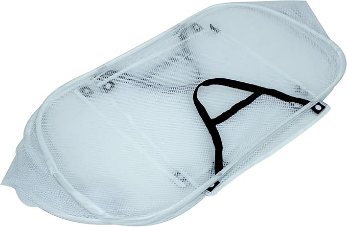 Pop-Up Mesh Triple Sort Laundry Basket with Three Compartments, White, 16" x 16" x 28"