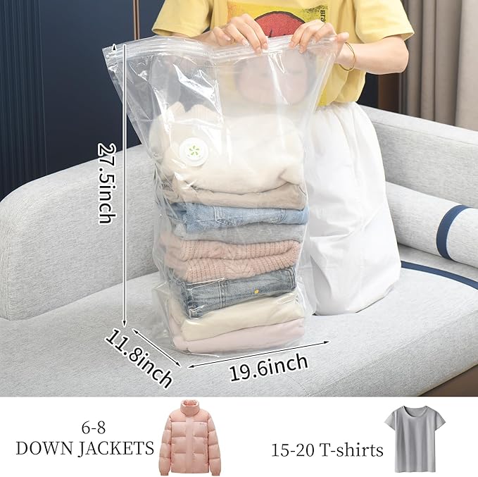 10 PACK Cube Vacuum Storage Bags,Large Cube (19.6 * 27.5 * 11.8 Inch),Electric Pump， Extra Large Vacuum Seal Bags for Clothing, Comforters, Blankets, Bedding, Closet Organization Space Saving