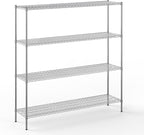 18" Deep x 72" Wide x 74" Height Wire Shelving Kit | 4-Tier | NSF Commercial Storage Rack Unit