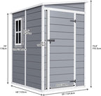 DWVO 5x4ft Resin Outdoor Storage Shed with Floor, Large Waterproof Lockable Storage Shed with Window, Plastic Outside Tool Storage for Garden Backyard Patio Lawn (Gray)