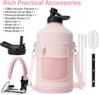 1 Gallon Water Bottle Insulated | Thickened Stainless Steel Vacuum Metal Water Jug | Portable Sports Large for Gym and Hiking with Straw, Carrier Bag, Handle Strap | BPA-Free 128 oz