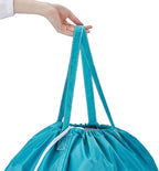 HOMEST 2 Pack Wash Me Travel Laundry Bag with Handles, Square Base Can Carry Up to 3 Loads of Clothes, Dirty Garments Storage with Drawstring Closure,Light Blue and Grey