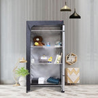 Shelf Cover Wire Rack Shelving Cover 48X24X72,The Two-Way Zipper Design can be Opened up, Down, or All for Easy Access (No Shelves,Black)
