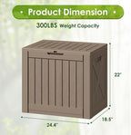 Greesum 40 Gallon Outdoor Deck Box with Lock, Resin Storage Chest for Patio Furniture Cushions, Garden Tools, Pool Toys, Waterproof & UV Resistant, Large Capacity, Light Coffee