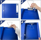 Storage File Boxes A4, 6 Pack Foldable File Box with Clip, 50mm Spine, Plastic Archives Cases with Magnetic Closure, Document File Folder Organizer Storage Filing Box for Office School, Blue
