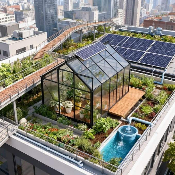 Aluminum Greenhouse with Polycarbonate Panels, Walk-in Garden Greenhouse for Outdoor Plant Growing, Durable Structure for Year-Round Gardening (Gray + Aluminum)