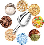 TeamFar Stainless Steel Ice Scoop, Small Metal Food Candy Scoop for Kitchen Bar Party Wedding - 5 Ounces
