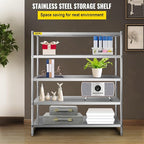 VEVOR Storage Shelf, 5-Tier Storage Shelving Unit, Stainless Steel Garage Shelf, Heavy Duty Storage Shelving, 1650 Lbs Total Capacity with Adjustable Height