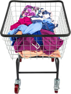 Heavy Duty Laundry Cart with Wheels - 110lbs Large Rolling Laundry Hamper Basket for Home, Bathroom, Commercial Use